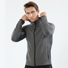 Men Casual Simple Solid Color Hooded Zipper Long Sleeve Sports Jacket