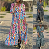 Ramadan /Eid Women Loose Casual Graphic Printed Long Sleeve Shirt Plus Size Dress