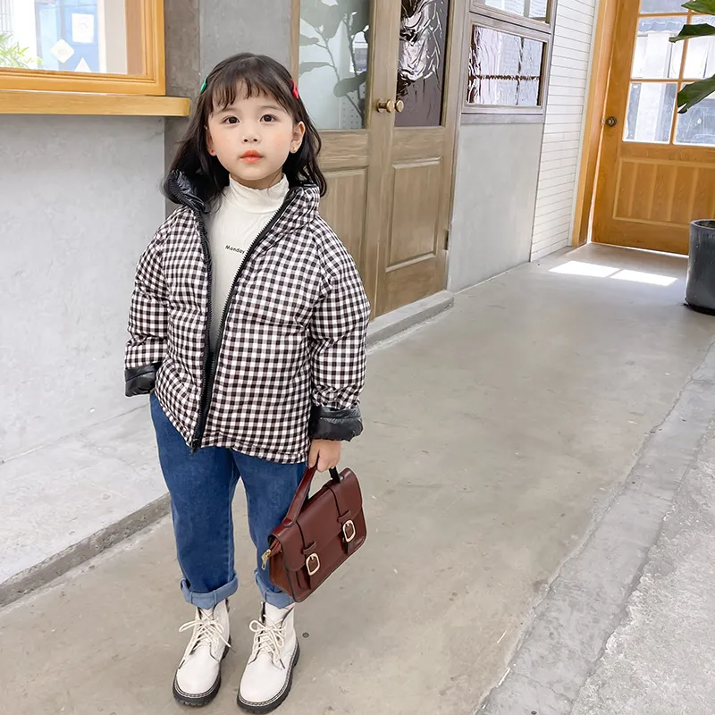 Kids Toddler Girls Boy Fashion Shiny Reversible Down Jacket