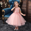 Kids Toddler Big Girls Fashion Party Cute Sweet Solid Color Floral Pleated Sleeveless Mesh Party Tutu Dress