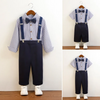 Kids Toddler Big Boys Spring Summer Autumn Fashion Casual British Style Bow Stripe Waistcoat Shirt Suspender Trousers Boys Party Clothing Set