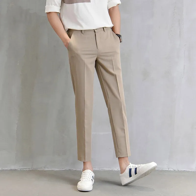 Men Casual Slim Straight Pants