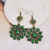 (Buy 1 Get 2) Women Fashion Vintage Bohemian Imitation Gemstones Flower Dangle Earrings