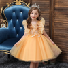 Kids Toddler Big Girls Summer Fashion Party Cute Sweet Solid Color Floral Pleated Sleeveless Mesh Party Tutu Dress