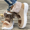 Autumn And Winter Women Fashion Plus Size Fleece-Lined Round Toe Thick-Soled Snow Boots