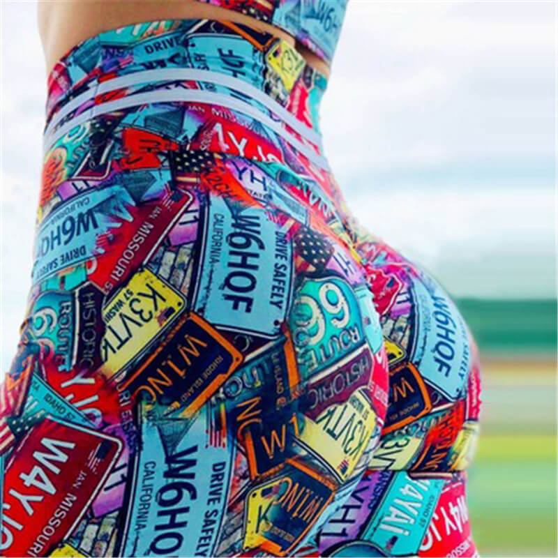 Women Unique Graphic Printed High-Waisted Yoga Leggings