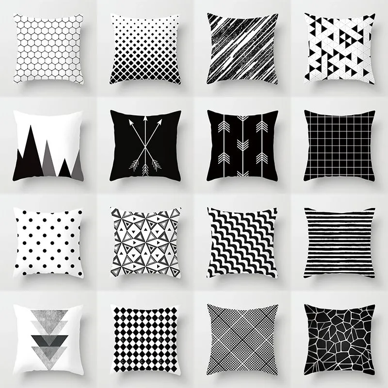 (Buy 1 Get 1) Simple Style Geometry Print Sofa Car Supply Cushion Cover Without Insert