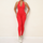 Women Sexy V Neck Lace-Up Skinny Backless Sports Jumpsuit