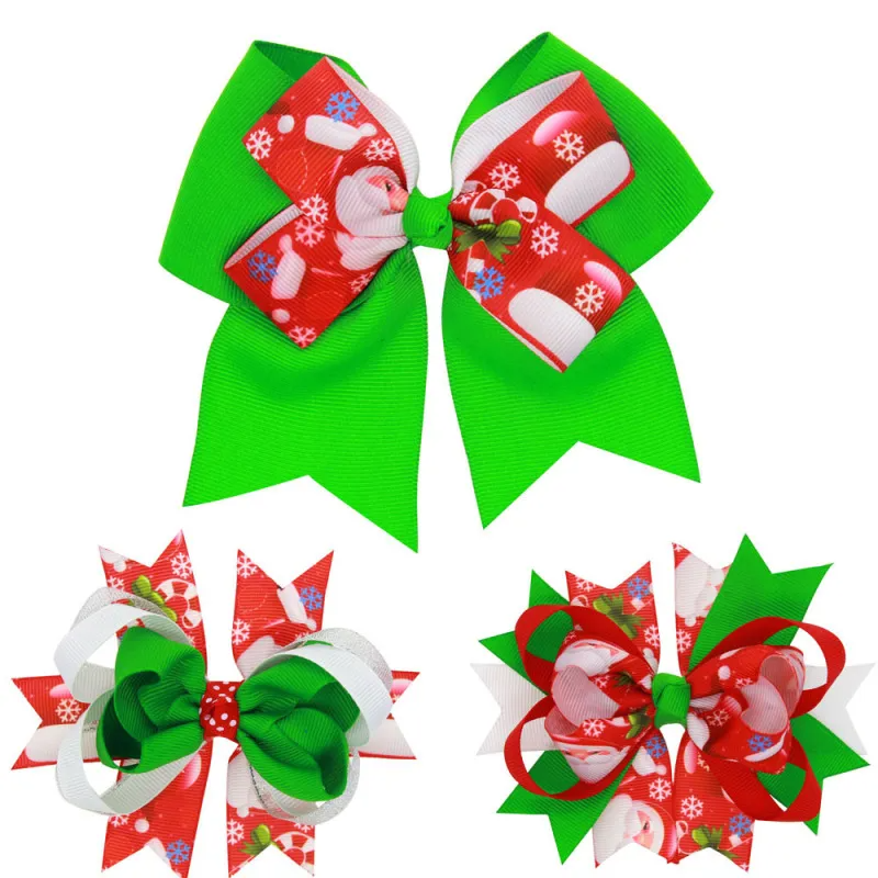 Kids Christmas Dovetail Bow Hairpin Hair Accessories