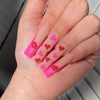 ( Buy 1 Get 2 )Valentine Day Women Fashion Love Lip Print Matte Long Wearable False Nails