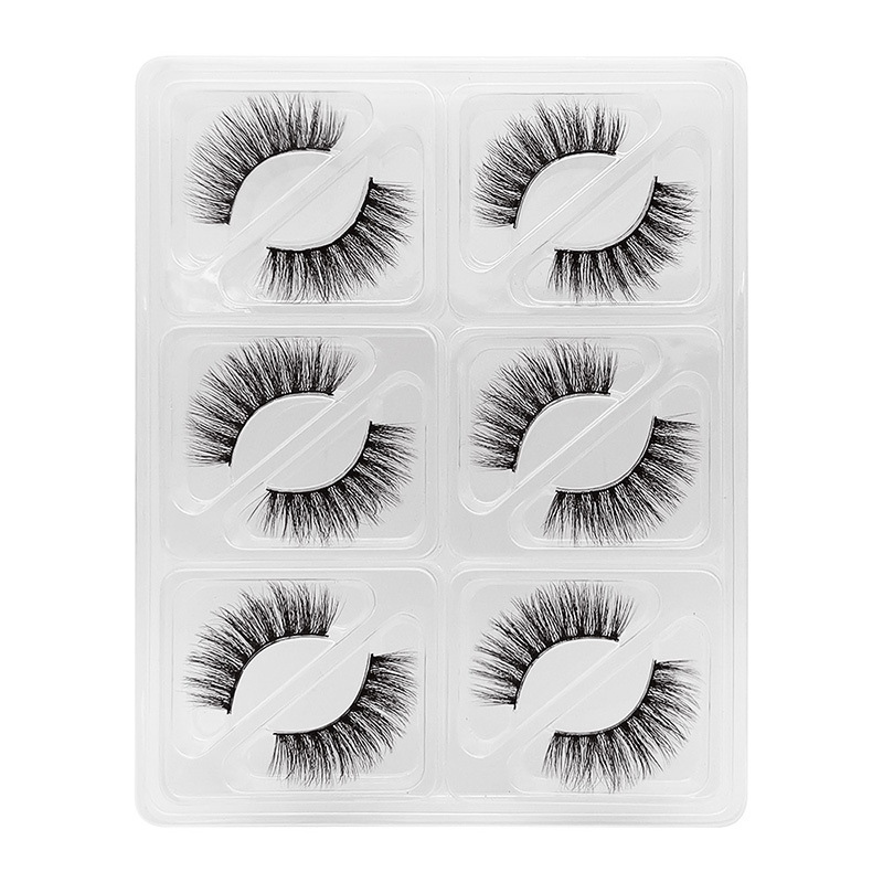 6pairs/Set Women 3D Multilayer Mink Hair Eyelashes