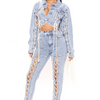 Women'S Fashion Strapping Denim Jacket