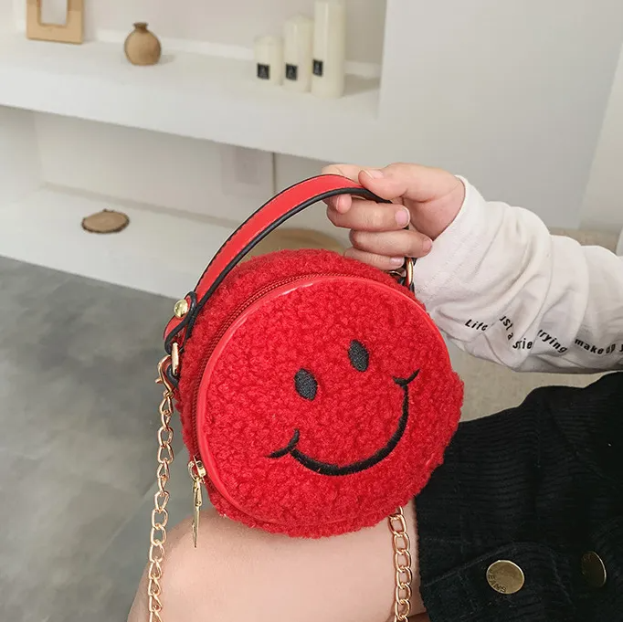 (Buy 1 Get 2) Cute Smiley Pattern Short Plush Crossbody Bag