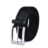 Men Fashion Casual Solid Color Versatile Canvas Woven Metal Buckle Belt