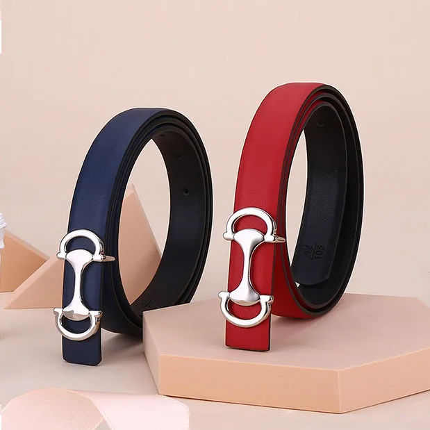 Women'S Fashion Casual Simple Alloy Anchor Shaped Smooth Buckle Belt