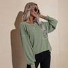 Women Causal Solid Color Sweatshirt