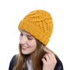 (Buy 1 Get 1) Fashion Diamond Pattern Solid Color Thick Wool Knitted Hat