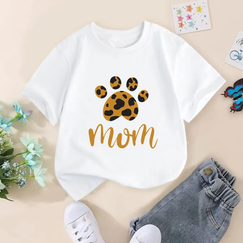 (Buy 1 Get 1) Children Kids Baby Fashion Girls Casual Basic Leopard Print Short Sleeve T-Shirt