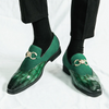 Men Fashion British Style Retro Crocodile Pattern Stitching Leather Shoes