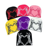 Fashion Heart-Shaped Knitted Dark Jacquard Wool Hat For Lovers