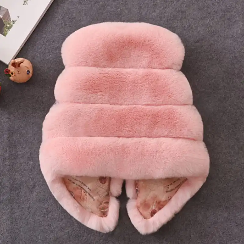 Girls Solid Color Thickened Plush Coat