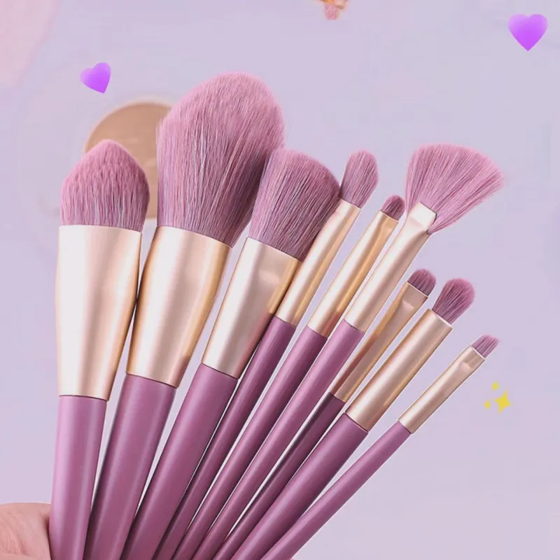 (Buy 1 Get 1) Women Simple Purple Blush Eyeshadow Powder Beauty Makeup Tools Makeup Brush Set