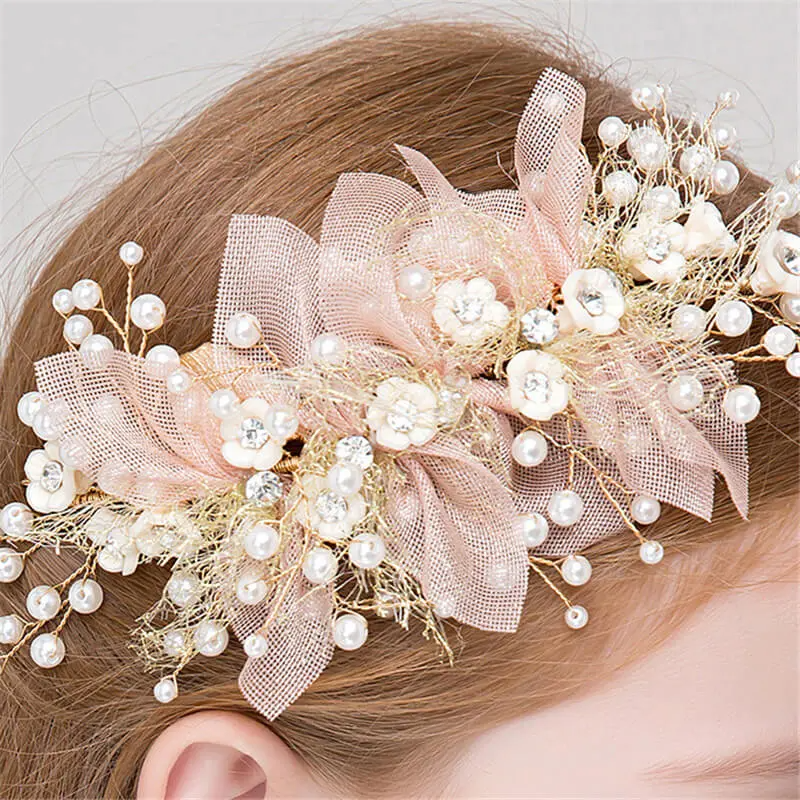 Girls Temperament Flower Pearl Decoration Hair Accessories