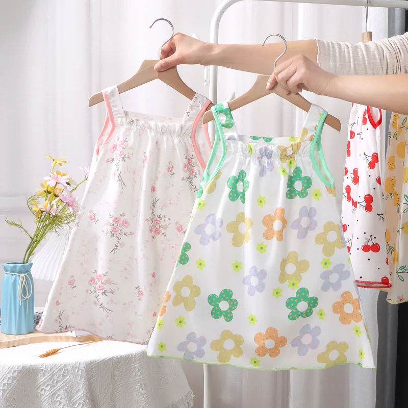 (Buy 1 Get 1) Children Kids Baby Fashion Girls Casual Basic Sleeveless Multicolor Print Suspender Dress