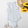 Women Sexy Solid Color Cut Out One-Pieces Swimwear