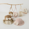 (Buy 1 Get 1) Kids Girls Fashion Casual British Style Bow Straw Woven Sunhat