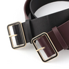 Women Good Quality PU Leather Classic Square Shape Metal Buckle PU Belt