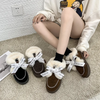 Suede Winter Women Fashion Solid Color Velvet Warm Bow Snow Boots