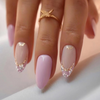 Women Fashion Purple White Flower Wearable False Nails