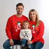 Christmas Cartoon Letters Christmas Hat Antlers Print Round Neck Long Sleeve Parent-Child Sweatshirt