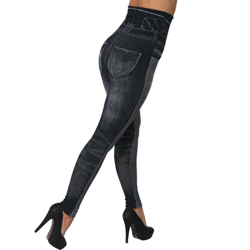 High Waist Contrast Color Women Leggings