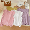 (Buy 1 Get 1) Children Kids Baby Fashion Girls Ruffle Sleeve Solid Color T-Shirt