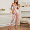 Cozy Women Lingerie Solid Color Satin Pajamas Sleepwear