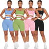 Women Fashion Tank Top Tight Shorts Two-Piece Sports Set