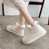 Women Winter Fashion Solid Color Fleece-Lined Round Toe Snow Boots