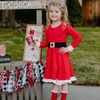 Kids Toddler Girls Fashion Casual Christmas Round Neck Long Sleeve Dress