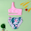 Children Kids Baby Fashion Girls Cute Leaf Flower Print Split Swimsuit 2pcs Set