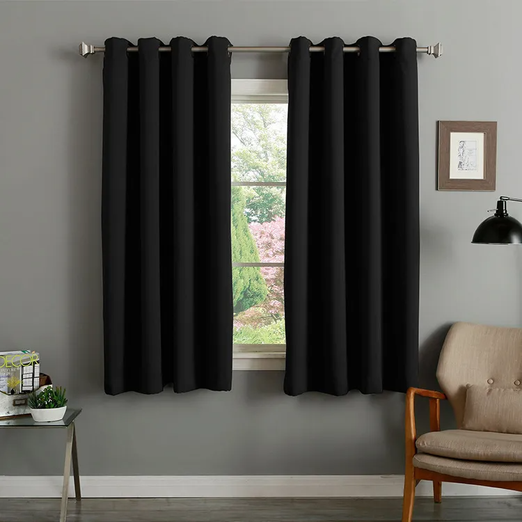 (Buy 1 Get 1) One Piece 52*84 Inch Solid Color Heat Insulation Sunscreen Blackout Perforated Curtain