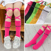 Girls Simple Fluorescent Color Letter Pattern Bandage Design Half-Tube Socks