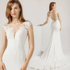 Elegant Simple Design Wedding Dress Fishtail Lace Sexy V-Neck Wedding Gown