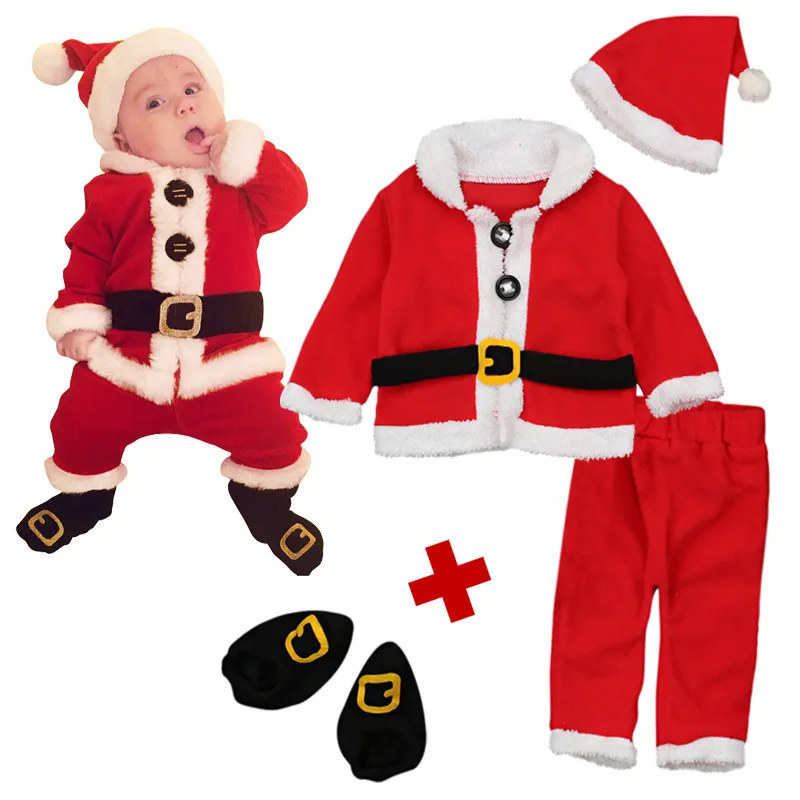 Kids Baby Girls Boys Autumn Winter Fashion Cosplay Cotton Lapel Long Sleeve Trousers Christmas Set