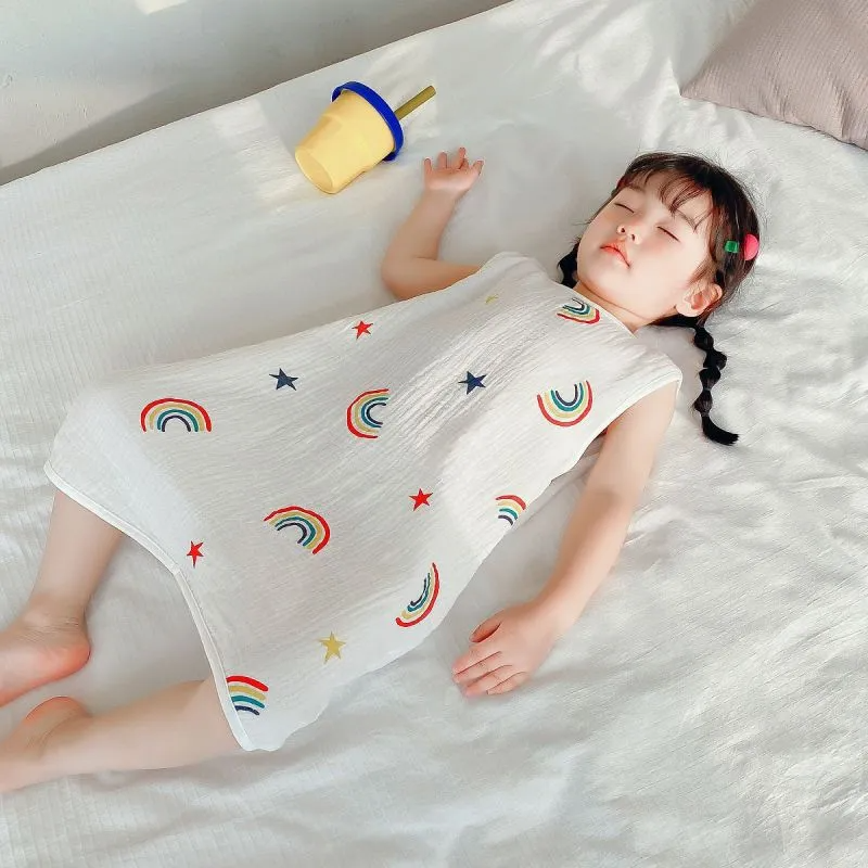 Toddlers Newborn Baby Fashion Girls Boys Cartoon Rainbow Cute Bear Print Sleeping Bag