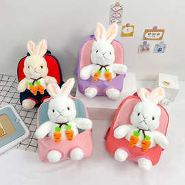 Children Kids Baby Fashion Boys Girls Cartoon Rabbit Doll Plushtoy Backpack School Bag