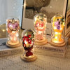 Valentine'S Day Eternal Flower Luminous Led Light Rose Flower Glass Cover Gift