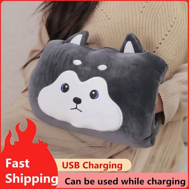 Christmas Gift Usb Electric Heating Hand Warmer Heated Pad Girl Warm Baby Warm Hand Plush Pillow For Office Home Bedroom