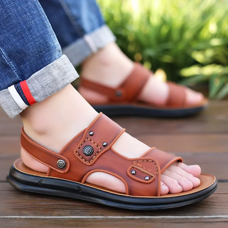 Men'S Fashion Soft Sole Non-Slip Pu Sandals